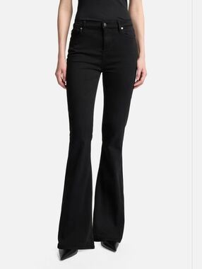 7 For All Mankind High Rise Black Flare Jeans Size 28 X 28